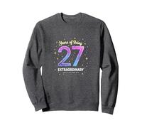 27 Years of Being Extraordinary Birthday Gift Sweatshirt, Adult Unisex, Dark Heather Grey, L