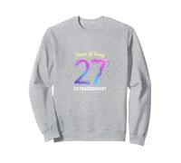27 Years of Being Extraordinary Birthday Gift Sweatshirt, Adult Unisex, Heather Grey, L