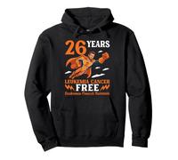 27 Years Orange Leukemia Cancer Free Superhero Boy Survivor Pullover Hoodie