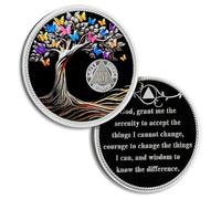 27 Years Sobriety Coin Butterfly Tree of Life AA Chips and Medallions Sobriety Recovery Chip Sober Token Sobriety Gifts for Men Women Celebrating Alcoholics Anonymous Recovery