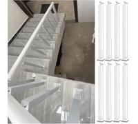 270° Adjustable Stair Railing Support il 8-Pack 110cm (43.3in) with Flat Base & Screw Kit Ideal for Indoor Safety Fits Heights 65-105cm