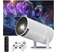 [270°Adjustable Stand] Smart Mini Projector with WiFi 6 and Bluetooth, Auto Keystone Outdoor Movie Projector 1080P HD 200 ANSI Support,Portable Home Projector for TV/Laptop/USB