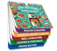 270+ Foods Air Fryer Cooking Guide Magnetic, Air Fryer Cheat Sheet Magnets Cooking Guide Booklet, Air Fryer Accessories for Air Fryer Cooking Guide Flip Chart, Air Fryer Temp and Time Chart