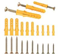 270 Pcs M6/M8/M10 Heavy Duty Fixings Kit: 135 Mason Self Tapping Screws, 135 Expansion Pipe Anchor Bolts, Wall Plugs for Brick, Concrete, Masonry, Drywall