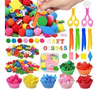 270 Pcs Numbers and Letters Sensory Bin Items Back to School Counting Sorting Sensory Bin Filler Fine Motor Numbers and Letters Geometric Figure Counts for Easter Spring Summer Sorting