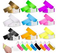 270 Pieces Colored Wristbands for Events, Waterproof Paper Bracelets, Custom Adhesive Wristbands, Perfect for Parties and Events, 9 Vibrant Colors