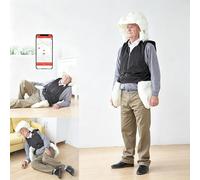 270° protection in 0.01s - Intelligent airbag protective vest for seniors with app & alarm function. Round protection, anti-fall airbag vest via app.,Black,3XS