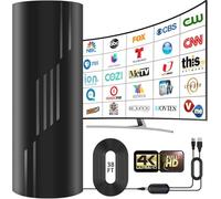 2700+ Miles Range TV Antenna, 2025 Strongest Digital TV Antenna Indoor/Outdoor with Amplifier Signal Booster, HDTV Antennas for Local Channels for Smart and Old TVs-38ft Coax Cable-Support 8K 4K 1080p