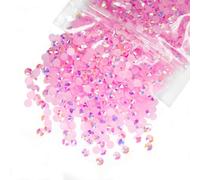 2700PCS 4mm Light Pink AB Resin Rhinestones Pink AB Flatback Jelly Stones Bulk SS16 Non-Hotfix Diamonds Gems Charm Supplies for Nails Face Eye Makeup Body Tumblers DIY Crafts Decor Clothes