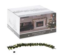 270cm Christmas LED Garland Artificial Wreath Garland | Festive Light Up Garland Warm White 30 LED Lights | Xmas Fairy Light Garland Festoon