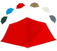 270cm Half Parasol Replacement Cover 5 Struts Round Umbrella Fabric, for Beach, Market, Garden(Red)