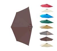 270cm Half Parasol Replacement Cover 5 Struts Semi Circular Umbrella Fabric for Beach Market Garden Wine Red (Coffee) Outdoor Canopy Solution