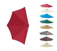 270cm Half Parasol Replacement Cover Burgundy Fabric for Beach Market Garden 5 Strut Semi Circular Umbrella Canopy and Stylish Outdoor Shade Solution