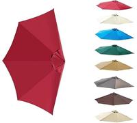 270cm Replacement Canvas for Half Parasol, 5 Ribs Canopy for Terrace Burgundy Fabric(Red)