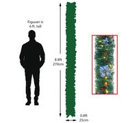 270cm Spruce Artificial Greenery Christmas Garland with 50 LED Warm White Lights