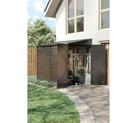 270cm W x 144cm D x 202cm H Outdoor Steel Storage Shed H&O Direct Charcoal One Size