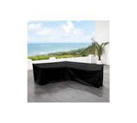270cm W x 270cm D x 80cm H Outdoor L-shaped Dustproof Waterproof Oxford Cloth Furniture Cover Corner Sofa Cover H&O Direct Black One Size