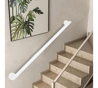 270cm White Glazed Iron Railing for 1-6m Spaces, Square Wall-Mounted Guard for Bars, Lofts, Hallways - Durable Safety Barrier