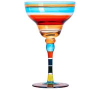 270ml Colorful Printed Margarita Glasses Set - Elegant Champagne Coupe Cocktail Glasses for Parties, Birthday, Lead-Free Crystal Glass (Colourful)