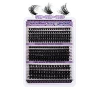 270Pcs Cluster Lashes, D-Shaped Curl Lash Clusters, Individual Volume Eyelash with Spike, Comfortable Wispy Eyelashes, Natural Fluffy Lash for Diy at Home