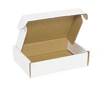 270x180x80mm || 11x7x3" Inches || Pack of 5 || AKAR Strong Die Cut Postal Mailing Cardboard Boxes White Small Parcel Ideal for Gift Packet DVD Jewellery Shipping Box Die cut boxes