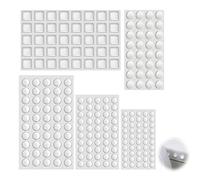 272 PCS Clear Soft Close Pads, Self Adhesive Anti-Slip Bumper Pads, Silicone Rubber Rubber Feet Noise-Dampening Furniture Buffer Pad Soft Close Dampers for Drawers Cabinet Glass Tops Door (5 Sizes)