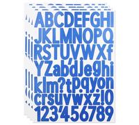 272 Pieces 1.5 Inch Small Vinyl Letter Number Stickers, Mini Waterproof Alphabet Number Stickers for Sign, Decor, Mailbox, Scrapbooking, Crafts - Dark Blue