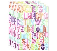 272 Pieces 1.5 Inch Small Vinyl Letter Number Stickers, Mini Waterproof Alphabet Number Stickers for Sign, Decor, Scrap Booking, Crafts - Multi