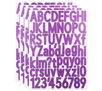 272 Pieces 1.5 Inch Small Vinyl Letter Number Stickers, Mini Waterproof Alphabet Number Stickers for Sign, Decor, Scrap Booking, Crafts - Purple