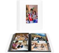 272 Pockets Photo Album 7x5 Holds 272 Photos, Extra Large Capacity Leather Cover 5x7 Photo Albums with Front Window for Family Wedding Baby Pictures, 7 x 5 Photo Book with Black Inner Pages (White)