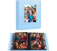 272 Pockets Photo Album 7x5 Holds 272 Photos, Extra Large Capacity Leather Cover 5x7 Photo Albums with Front Window for Family Wedding Baby Pictures, 7 x 5 Photo Book with Black Inner Pages (Blue)