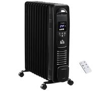 HOMCOM Oil Filled Radiator Electric Heater 3 Heat Settings Remote Control Black [EEK: A]