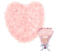 273Pcs Premade Ribbon Rose Petal Silk Half Finished Flower Petal Table Centerpieces Decor for Wedding Anniversary Party Romantic Night(pink)