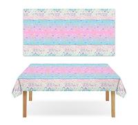 274 x 137 cm Mermaid Themed Tablecloth Decorations - Disposable Waterproof Plastic Tablecloths Rectangle Mermaid Shell Ocean-themed Table Cover for Birthday Dining Kitchen Table Picnic Indoor Outdoor