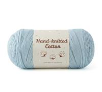 275g 100% Cotton Yarn for Crochet & Knitting, 900m Large Scroll Knot-Free Crochet Wool for Dishcloths, Baby Clothes, Summer Clothing, Socks, Lightweight Scarves (Blue Haze)