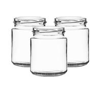 275ml Glass Jam Jars with Gold Twist-Off Lids | Perfect for preserves, chutney, honey Pickles & Sauces | Clear Flint Glass | Pack of 12 | Jars & Bottles UK