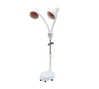 275W Double-Lamp Far Infrared Lamp, 10 Gears Pain Relif Heating Light, 360° Adjustable & Rotatable, 129-160cm Height Adjustment Range
