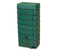 276 Litre Green Wall Tank With Rain Trap Downpipe Connector - Slimline Tall Water Butt Kit