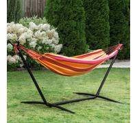277 x 121cm Hammock & Stand Camping Hammock & Carrying Bag, 120kg, Red Stripe