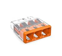 2773-403 | WAGO Wall-Nuts® PUSHWIRE® Splicing Connector | for Solid and Stranded Conductors | 3-Conductor | Orange Cover | [Jar of 250 Pieces]