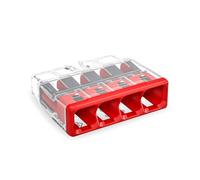 2773-404 | WAGO Wall-Nuts® PUSHWIRE® Splicing Connector | for Solid and Stranded Conductors | 4-Conductor | Red Cover | [Jar of 200 Pieces]