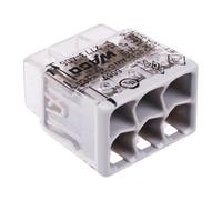 2773-406 WAGO Grey Compact 6 Way Push Wire Connector 32A (Pack of 5)