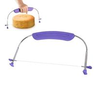 27cm/10 Inch Cakes Leveller, Professional cake Cutter with Adjustable Stainless Steel Wire and Grip Handle, Cake Slicer for Baking, baking Accessory for Beginners and Veterans in Kitchen(Purple)