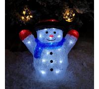 Samuel Alexander 27Cm Battery Operated Led Light Up Acrylic Christmas Snowman Decoration