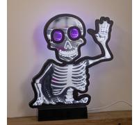 27cm Battery Powered Light up Halloween Skeleton Infinity Mirror with LEDs