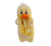 27cm Duck Hand Puppet Cartoon Animal Hand Puppets for Nursery School Performance Parent-Child Educational Toy Fluffy Duck Storytelling Puppet Gloves Yellow