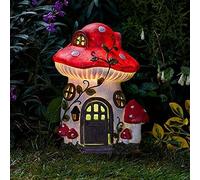 27cm Red Mushroom Solar Powdered Fairy House Marco Paul Red One Size