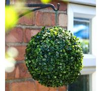 27cm Solar Powered Topiary Ball Flower Lights Garden Light 20 LED Green Outdoor Hanging Basket Ball