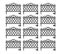 27cm x 47cm Plastic Garden Border Fence Edging with Lattice Design - Pack of 12 - Samuel Alexander | TJ Hughes