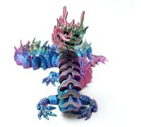 27inch 3D Printed dragon,Flexible Animals Toy Statue,Movable Joints,Home Office Decor,Fidget Toy for Adults Teens Boy Festival Gifts,Easter Basket Stuffers ,Executive Desk Animals Toy toco (RGB)